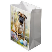 Bull Mastiff Hond met Paaseieren Vakantie Medium Cadeauzakje (Achterkant Gekanteld)