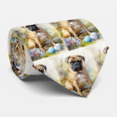 Bull Mastiff Hond met Paaseieren Vakantie Stropdas (Opgerold)