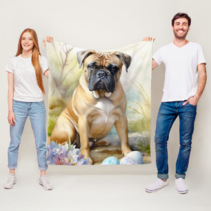 Bull Mastiff-hond met Pasen Eieren Vakantie Fleece Deken