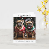 Bull Mastiff Honden in Kersttruien Kaart (Gele Bloem)