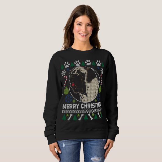 Bull Mastiff Hondenras Ugly kerstSweater Trui (Voorkant volledig)