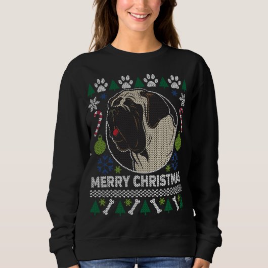 Bull Mastiff Hondenras Ugly kerstSweater Trui (Voorkant)