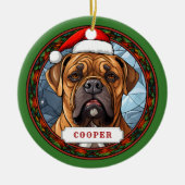 Bull Mastiff Keramische Cirkel Ornament (Voorkant)