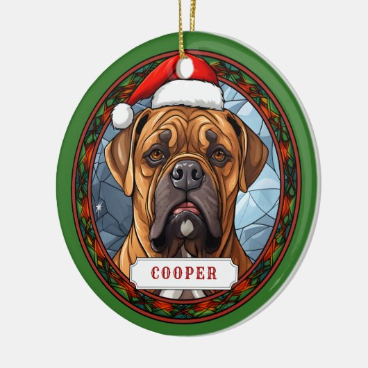 Bull Mastiff Keramische Cirkel Ornament (Links)