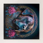 Bull Mastiff kijkt door een tijdsportaal Legpuzzel (Horizontaal)