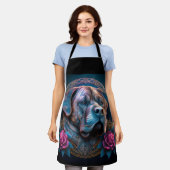 Bull Mastiff kijkt door een tijdsportaal Schort (Gedragen)