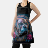 Bull Mastiff kijkt door een tijdsportaal Schort (Insitu)