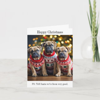 Bull Mastiff Puppies Kerst Kaart