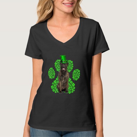 Bull Mastiff Shamrock C St Patrick's Day T-shirt (Voorkant)