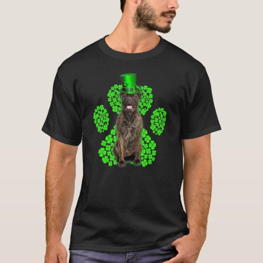 Bull Mastiff Shamrock Paw C St Patrick's Day T-shirt (Voorkant)