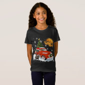 Bull Mastiff  Wagon Rode Vrachtwagen Kerstboom T-shirt (Voorkant volledig)