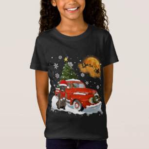 Bull Mastiff  Wagon Rode Vrachtwagen Kerstboom T-shirt