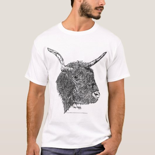 Bull met hormonen Pen en inkttekening T-shirt (Voorkant)