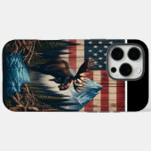 Bull Moose Amerikaanse vlag kunst Case-Mate iPhone Case (Achterkant (horizontaal))