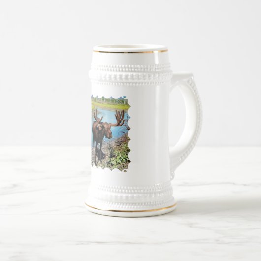 Bull Moose Beer Stein Bierpul (Voorkant rechts)