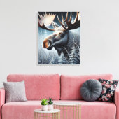 Bull Moose Canvas Afdruk (Insitu (Woonkamer))