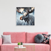 Bull Moose Canvas Afdruk (Insitu (Woonkamer))