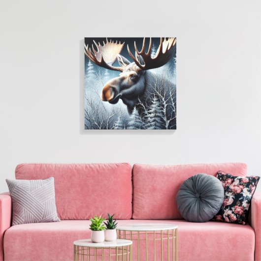 Bull Moose Canvas Afdruk (Insitu (Woonkamer))