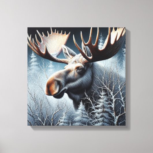 Bull Moose Canvas Afdruk (Voorkant)