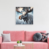 Bull Moose Canvas Afdruk (Insitu (Woonkamer))