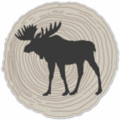 Bull Moose Dier Natuur Rustiek Sticker (Voorkant)
