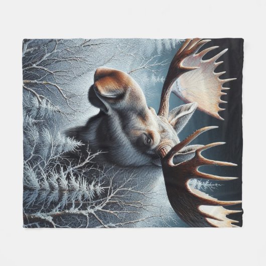 Bull Moose Fleece Deken (Voorkant (Horizontaal))