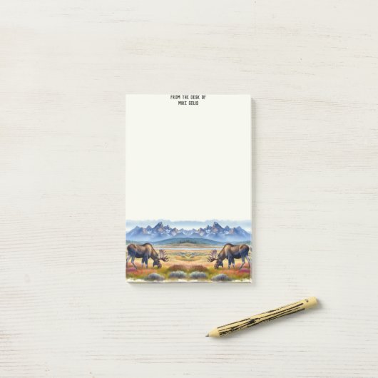 Bull Moose gepersonaliseerde Waterverf Post-it Not Post-it® Notes (Op bureau)