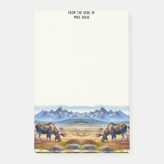 Bull Moose gepersonaliseerde Waterverf Post-it Not Post-it® Notes (Voorkant)