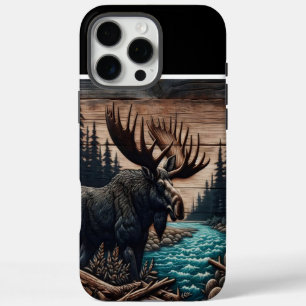 Bull Moose houtsnijwerk iPhone 16 Pro Max Hoesje