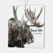Bull Moose in Snow Grand Teton Keramisch Ornament (Links)