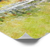 Bull Moose in water Waterverf Schilderwild Poster (Hoek)