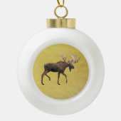 Bull Moose Keramische Bal Ornament (Voorkant)