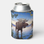 Bull Moose Mountain River Scene Koelbox Blikjeskoeler (Blikje Achterkant)