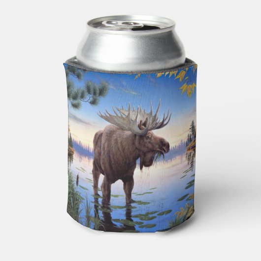 Bull Moose Mountain River Scene Koelbox Blikjeskoeler (Blikje Achterkant)