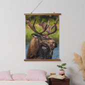 Bull Moose | Nationaal park Glacier Montana Hangend Wandkleed (Slaapkamer)
