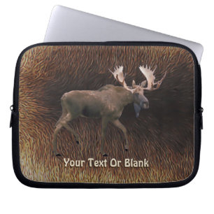 Bull Moose On Cariou Fur Laptop Sleeve
