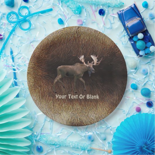 Bull Moose On Cariou Fur Papieren Bordje (Feest)