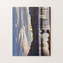 Bull Moose op het meer Sprague, Colorado, in Dawn Legpuzzel