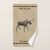 Bull Moose op oud papier Bad Handdoek (Handdoek)
