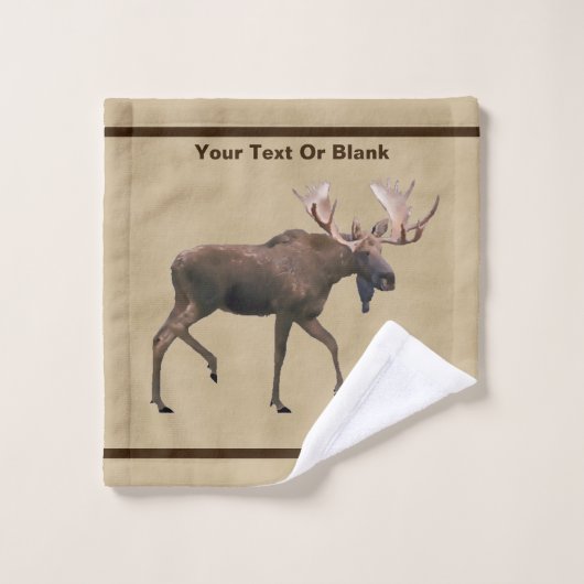 Bull Moose op oud papier Bad Handdoek (Wasdoekje)