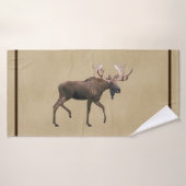 Bull Moose op oud papier Badhanddoek (Badhanddoek)