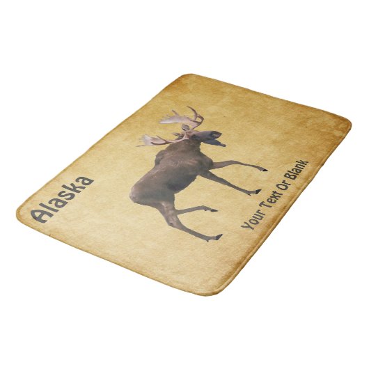 Bull Moose op oud papier Badmat (Gekanteld)