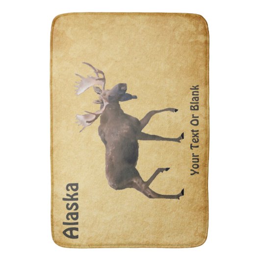 Bull Moose op oud papier Badmat (Voorkant Verticaal)