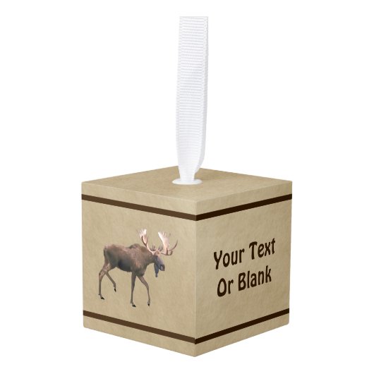 Bull Moose op oud papier Decoratie (Voorkant hoekig)