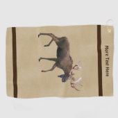 Bull Moose op oud papier Golfhanddoek (Horizontaal)