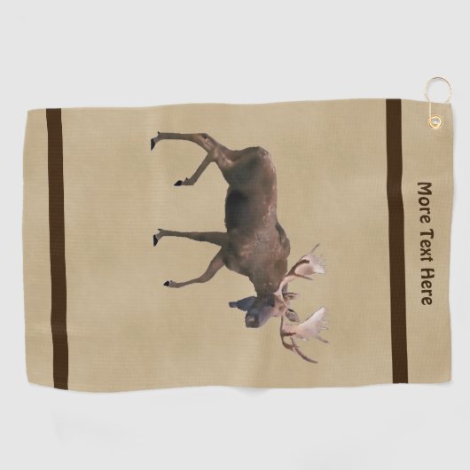 Bull Moose op oud papier Golfhanddoek (Horizontaal)