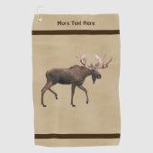 Bull Moose op oud papier Golfhanddoek (Voorkant)