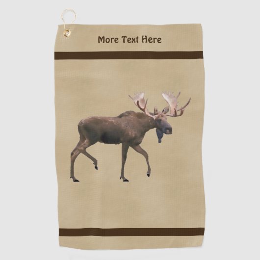 Bull Moose op oud papier Golfhanddoek (Voorkant)