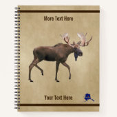 Bull Moose op oud papier Notitieboek (Voorkant)