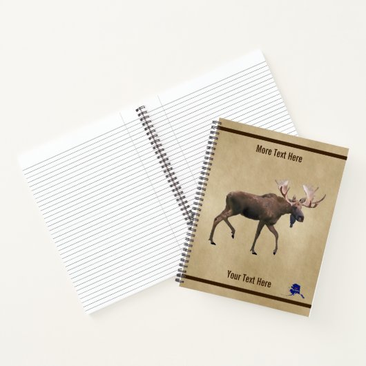 Bull Moose op oud papier Notitieboek (Binnen)